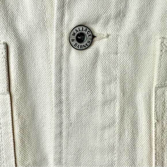 J. Crew Wallace & Barnes Duck Canvas Utility Chore Jacket Size Large Off White - Picture 6 of 15